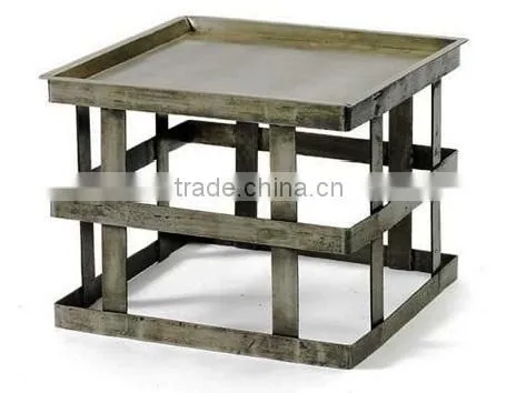 HIGH QUALITY SQUARE METAL INDUSTRIAL COFFEE TABLE FURNITURE