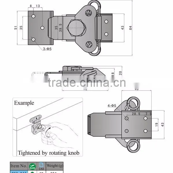 SK3-047 Safety Hasp/ Toggle Hasp / Butterfly Clamps photo-3