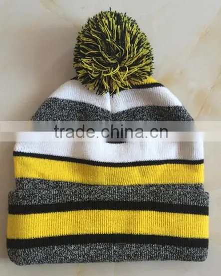 Popular Chromatic Stripe Letters Knitted Cap photo-2