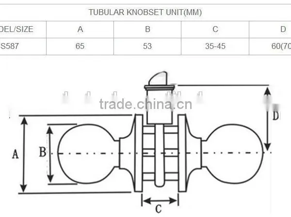 2016 North America Popular Polished Brass Finish Tubular Safe Entry Lock photo-2