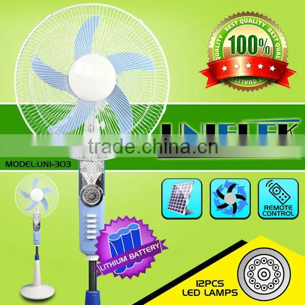 Free Use Sun Power Supply Solar dc Fan Emergency Lighting Pedestal 12v Battery Rechargeable Fan photo-5