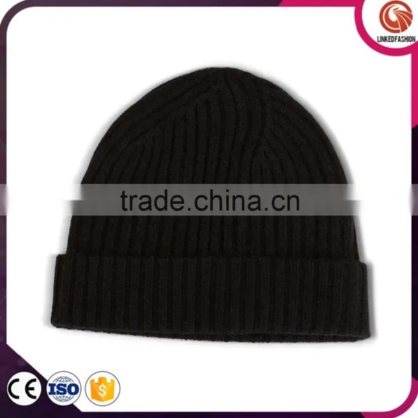 Knitted Hat Black Plain Pom Oversize Beanie Hat