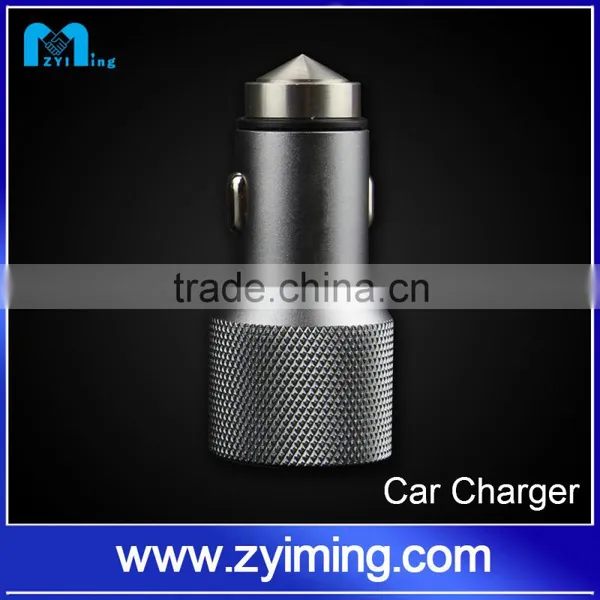 Zyiming Newest Design Stainless Steel Usb Car Charger 2 Port 5V 3.1A Dual Usb Car Charger for Mobile Phone photo-2