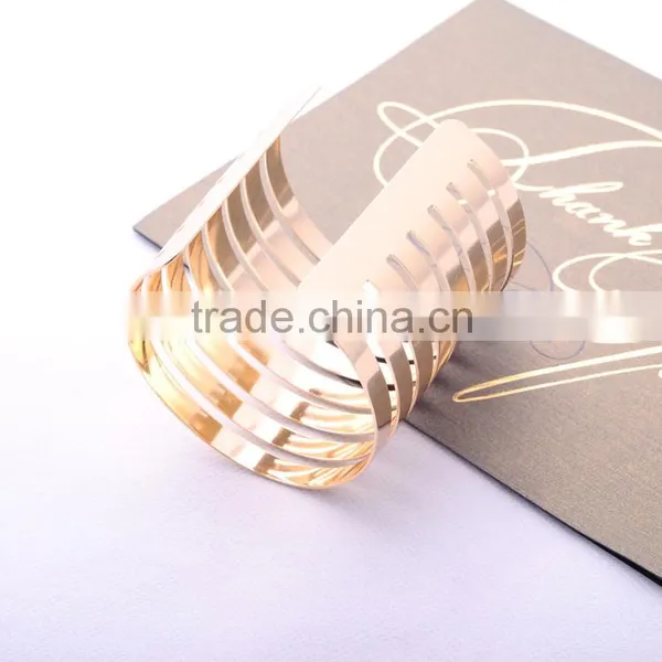>>>Hot Sale 2016 Openings Alloy Bangles Gold Plated Bracelet Fashion Multilayer Hollow Women Bracelet Bangle photo-3