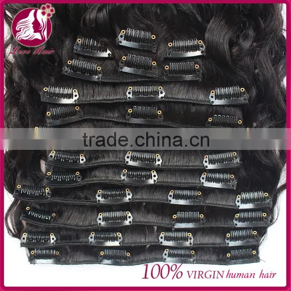 DHL Free Ship Deep Wave Human Hair 100g Clip In Extensions Indian Virgin Human Hair photo-3