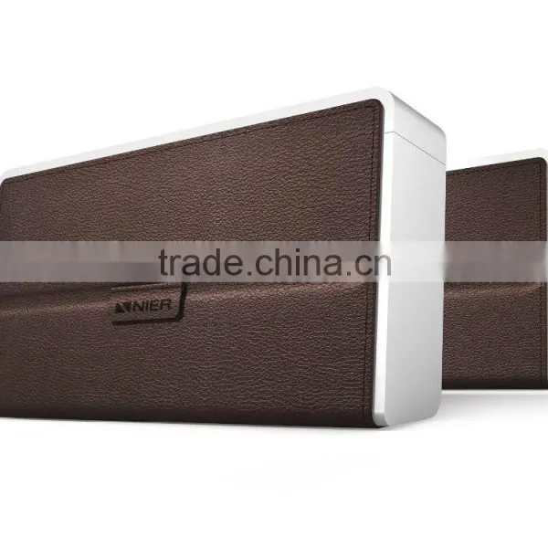 Factory High End Stereo Real Leather Design 40W Bluetooth Speaker for PC/Iphone 6/6s photo-5