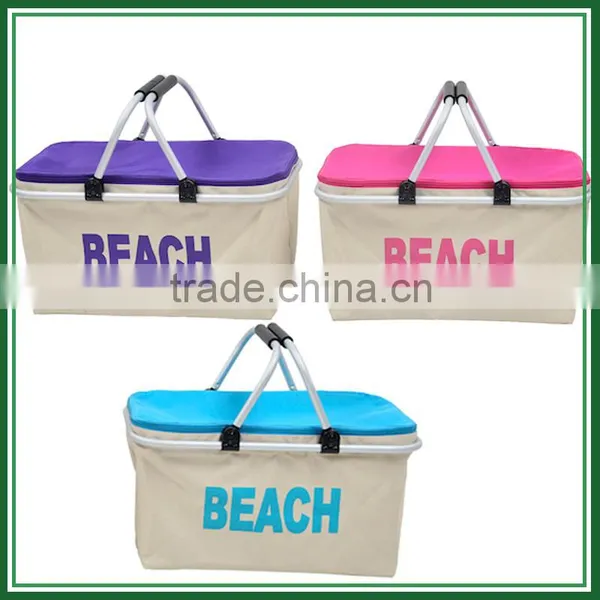 Unique Double Handle Picnic Basket Cooler photo-5