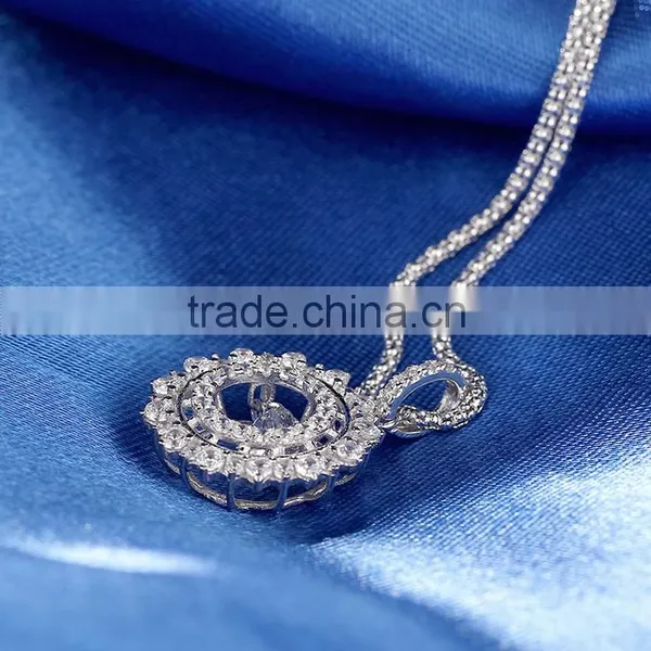 Sterling Silver Fancy Dancing Stone Pendant Necklace Designs For Girls photo-4
