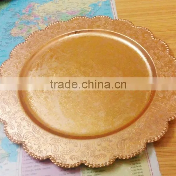 Designer Charger Plate With Gold Foil