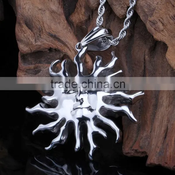 Wholesale 316L Stainless Steel Silver Moon and Sun Pendant photo-3