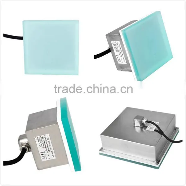 Outdoor Landscape Lamp Flat Glass Brick 304Stainless Stell Ip67 RGB Color Changing Led Brick Lights photo-3