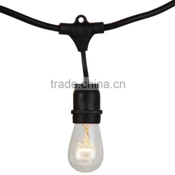 S14 String Light Company Vintage 48-Ft Outdoor Commercial String Lights With 24 Suspended Sockets and 24 Frosted S14 Bulbs photo-5