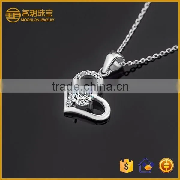 92.5 Silver Jewelry Long Pendant Necklaces for Girls Fashion Necklace