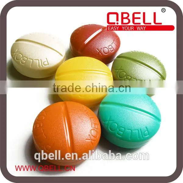 Plastic pill-shape portable cute travel pocket 4 case pill box/Pill Storage Cases