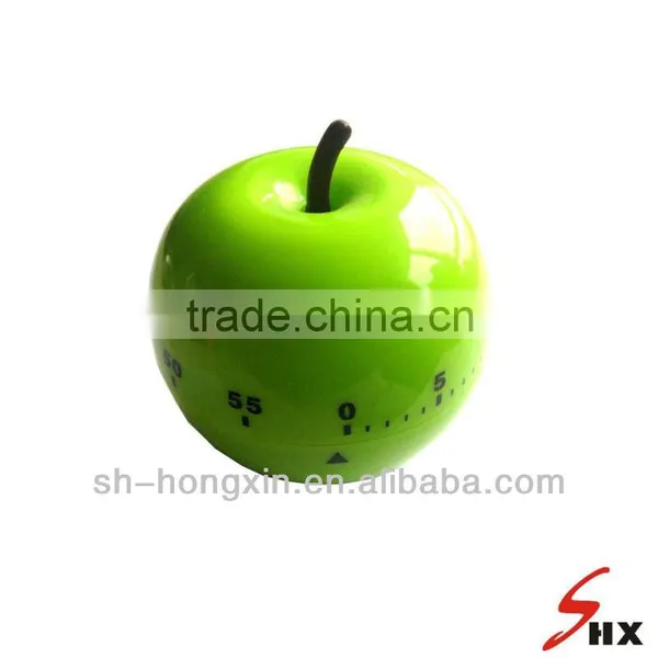 Mechanical countdown cooking timer green apple