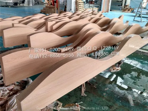 Wood Grain Aluminum Tube, Imitation Wood Metal Aluminum Pipe Instead of Wood Decoration photo-3
