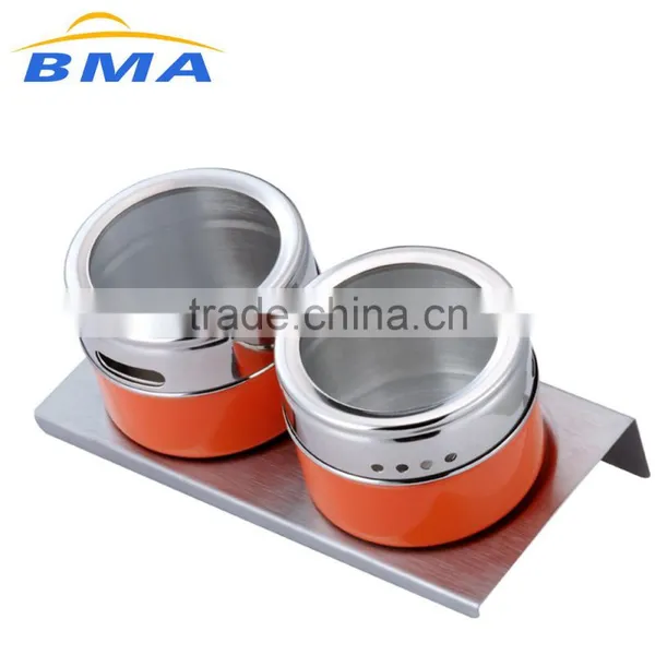 2 Piece Megenetic Salt And Pepper Set,Stainless Steel Condiment Set photo-2