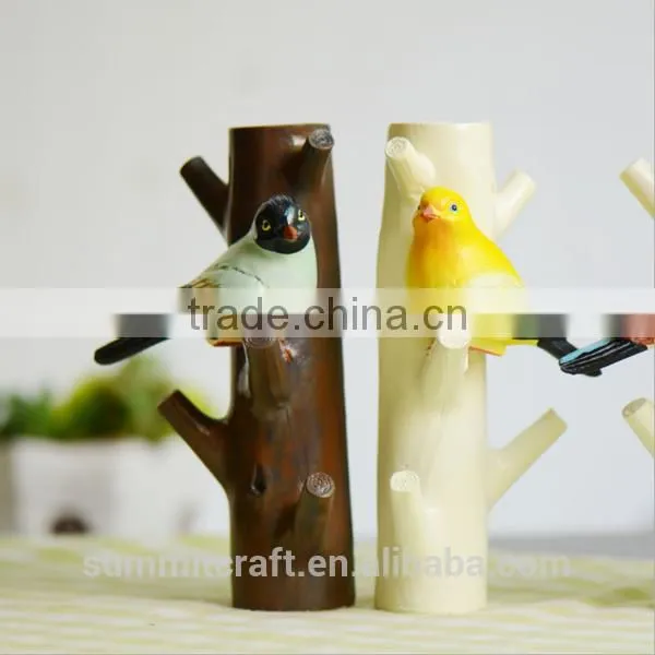 Rustic Decorative Mini Vase Resin Bird Wall Clothes Hooks photo-3