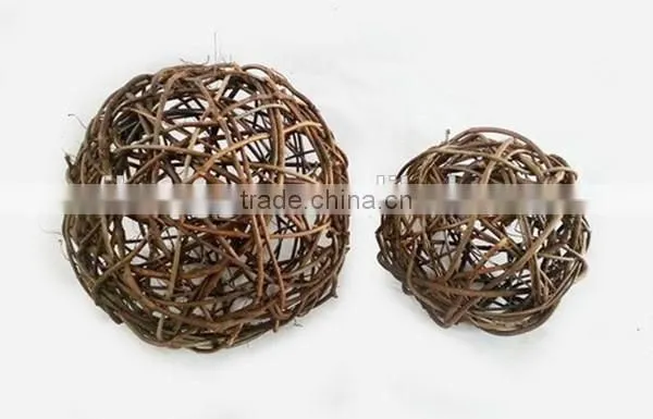 RH-YF25 Christmas Home Decorative Weaving Natural Round Rattan Balls photo-2