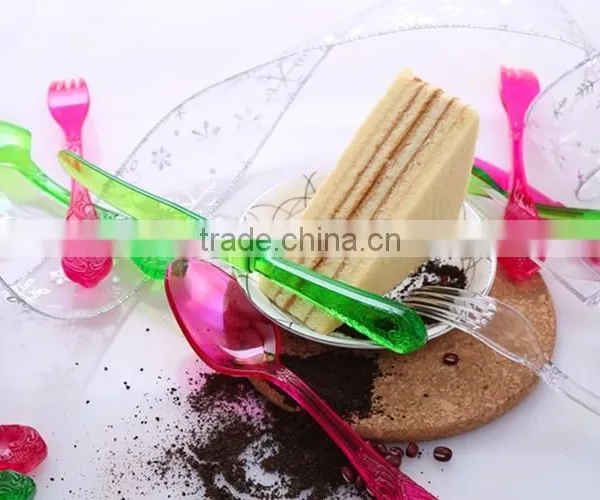 Wholesale Big Plastic Dessert Cake Cutlery Set/plastic Fork Knife Spoon Set ,dinnerware photo-2