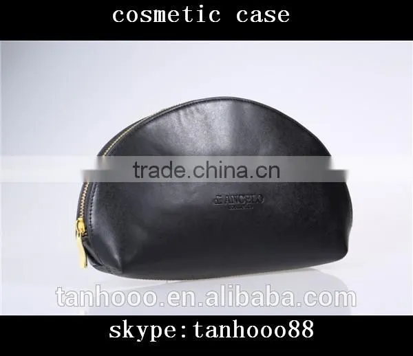 High Quality Black Shell Shape Makeup Case Leather Cosmetic Bag Case photo-5