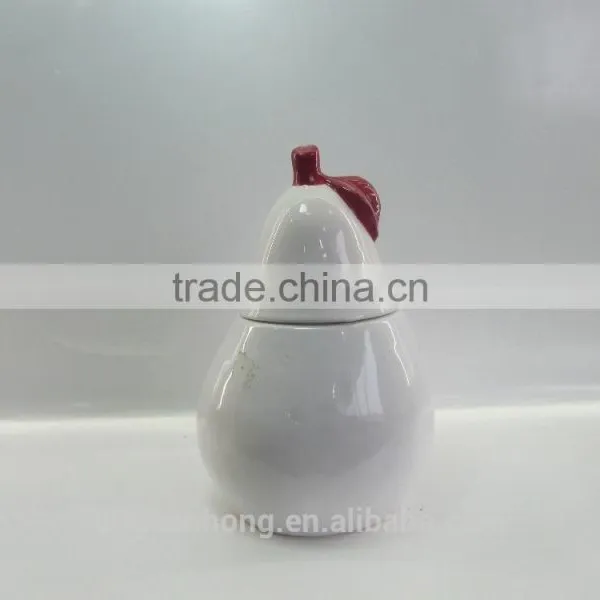 Hot Fruit Shaped Container Ceramic Pear Jar photo-2