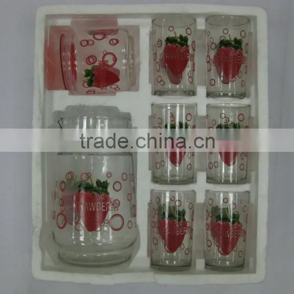 JK001 7pcs Glass Drinking Set With Printing photo-6