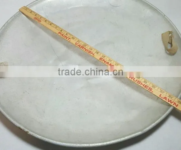 Vintage Round Aluminum Saucer Sled Metal Snow Disc w/ Canvas Strap Handles 25" photo-3