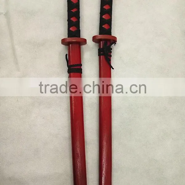 Wholesale Handmade Cosplay Children Red Wooden Long Katana Sword for Sale photo-4