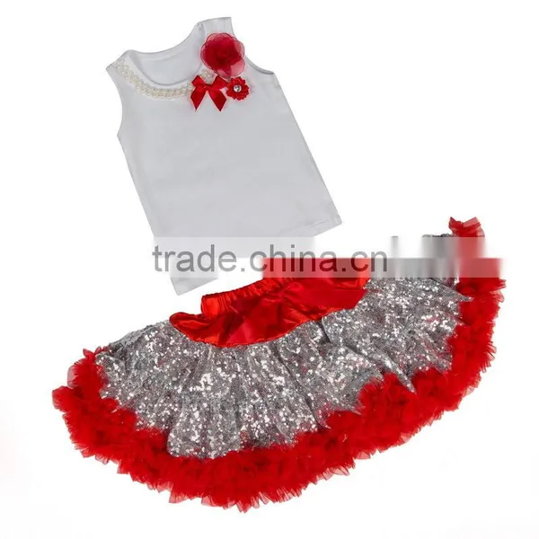 Princess Baby Girls Tops Designs Sequin Skirt Boutique Outfits for Baby Girl photo-5