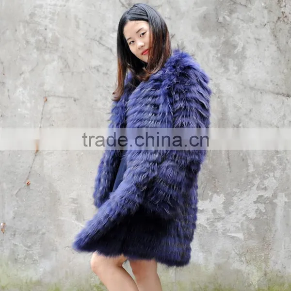 CX-G-A-180B Fashion Genuine Raccoon Fur Women Jacket for Winter photo-5
