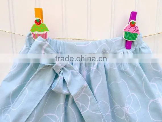 Light Blue Skirts Children's Clothing Baby Girl Dresses Elastic Waistband Ruffle Skirt photo-4