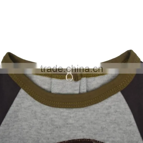 Cute Rugby Applique Boy's Romper Jumpsuits Organic Knit Baby Romper photo-3
