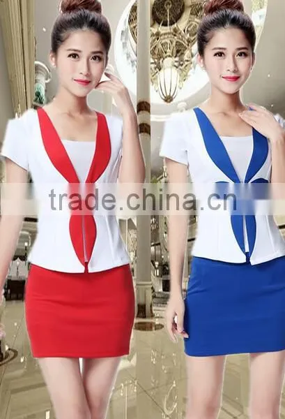 Custom Workwear Apparel Designer Short Skirts Cheap Work Uniforms for Service Lines photo-6