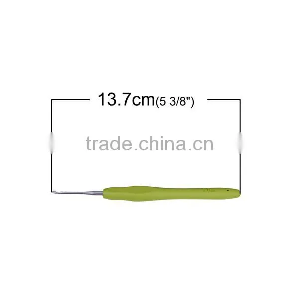Factory Cheap Wholesale Green 13.7cm TPR Aluminum Crochet Hooks photo-2