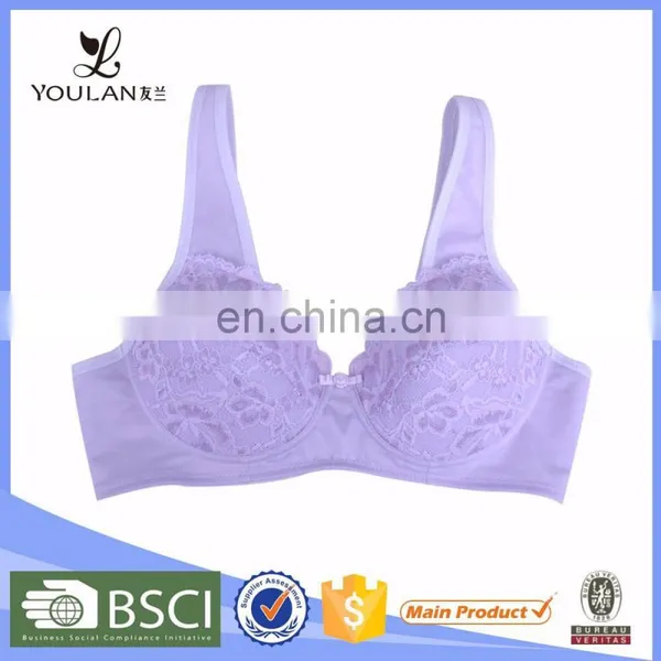 Top Grade Breathable Teen Purple Sexy Fashion Young Girl Bra Model