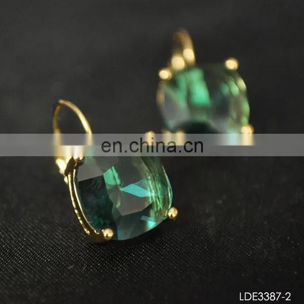 Square Beryl Gold Plated Earrings Finding Clip photo-6