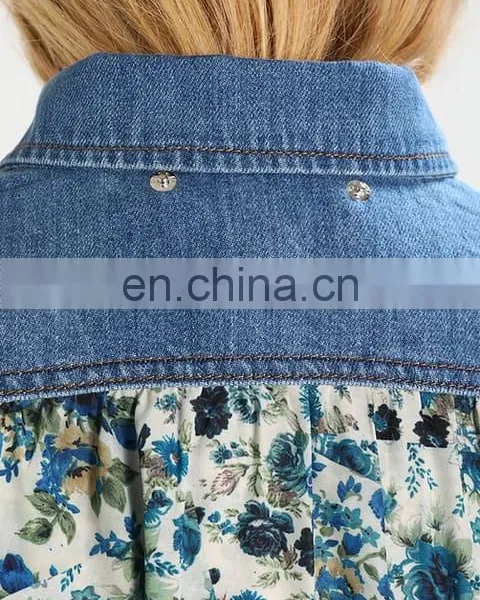 Lotus Leaf Sleeves Cheap Women Denim Jacket photo-4