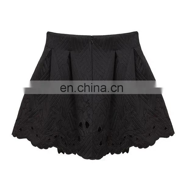 2014 New Design Winter Character Embroidery Black Mini Skirt photo-2