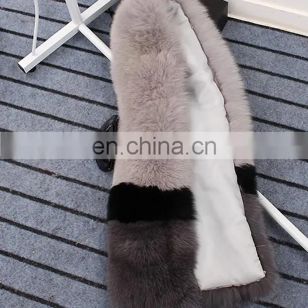New Style Large Grey Fox Fur Scarf Real Fox Fur Shawl Cape For Lady photo-4