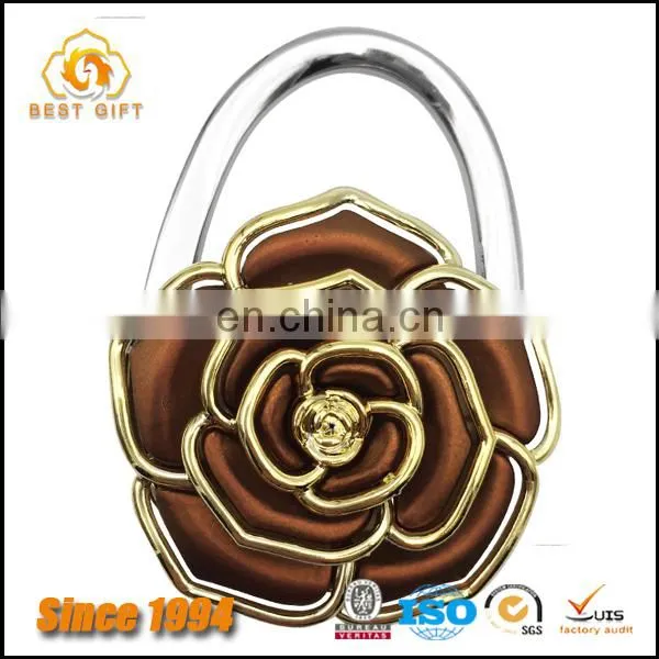 Jewelry Pink Enamel Rose Zinc Alloy Bag Hanger photo-4