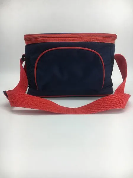 6 Can Cooler Bag for Food Insulated Lunch Bag Red With Adjustable Strap