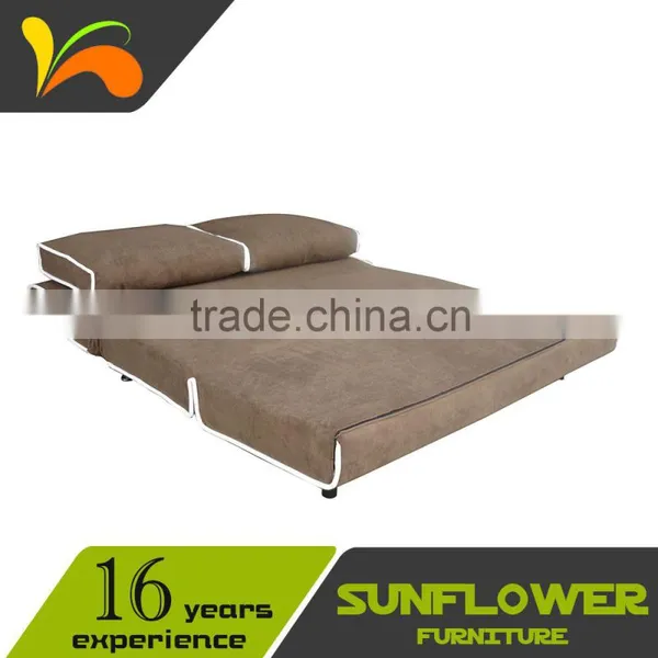 Fabric Leisure Three Folded Sofa Bed With 2 Back Pillows photo-4