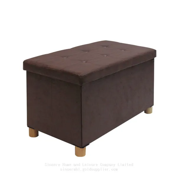 Hot-sale Living Room Comfortable Velvet Upholstered Modern Classic Indoor Solid Wood Frame Luxury Design Storage Foldable Ottoman Bench photo-2