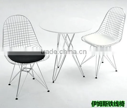 Famous Design DKR Wire Chair With Soft Seat Pad Dining Chair photo-3