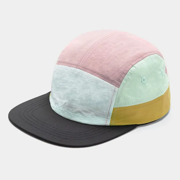 Sombrero de camping personalizado de 5 paneles, gorra funcional para el exterior con etiqueta tejida, diseño impermeable y transpirable, gorra de senderismo unisex a granel