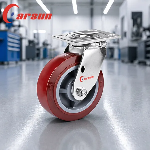Carsun Тяжелые промышленные кастеры с 6-дюймовыми полиуретановыми колесами, поворотные кастеры с тормозом