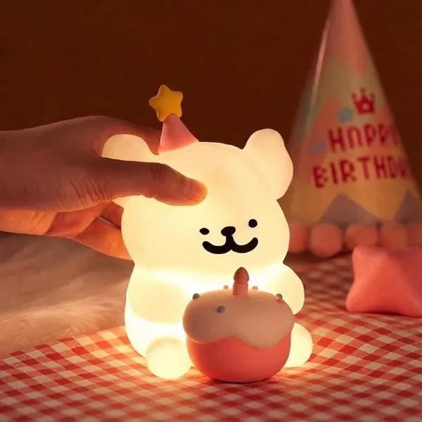 Bedside Touch Lamp Adorable Night Light Creative Modern Cute Rechargeable Soft Adorable Light Silicone Children's Christmas Gift.
