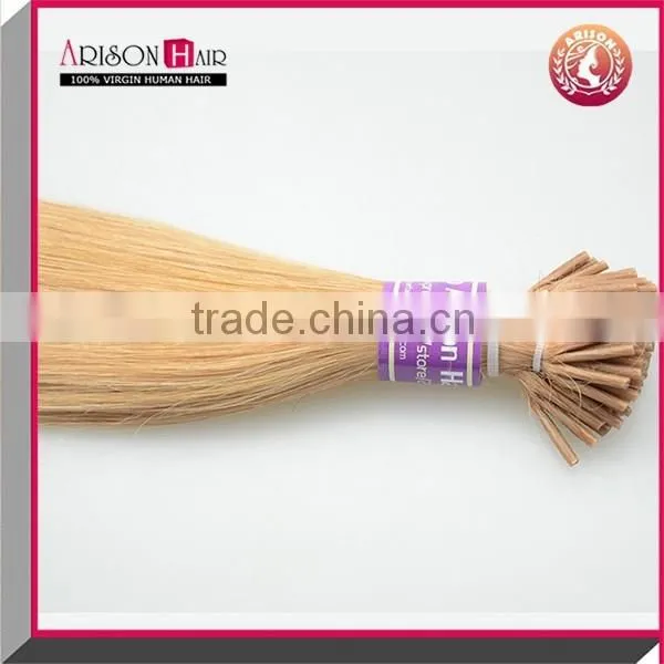Arisonhair Wholesale Product Keratin Tipped i Tip Hair Extension Brazilian Virgin Human Blonde Pre-bonded Hair Extension photo-4