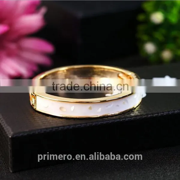 High Quality Alloy Gold Plated Wave Point Enamel Bangles Fashion Jewelry Wholesale photo-3